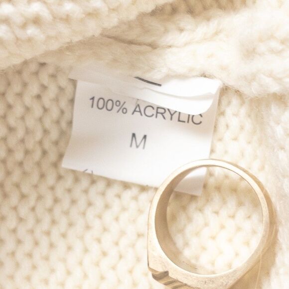 Coastal Lobster Knit Cardigan Button Front Patch Pocket Sweater M Nautical Print - Picture 6 of 6